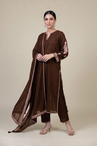 Embroidered Light Khaddar Solid Khaddar Pants