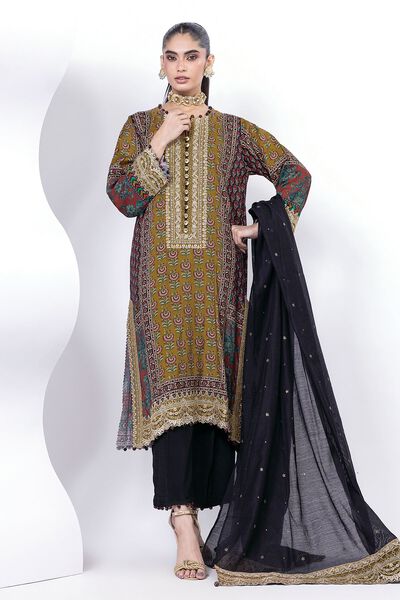 Enbroidered | Viscose Raw Silk | Tailored 3 Piece | PKR 17,000