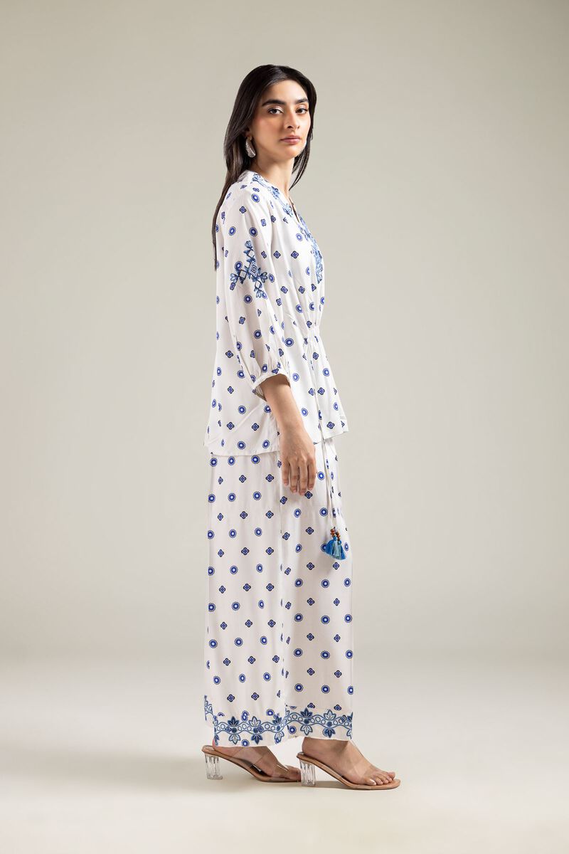 Geometric White Trousers