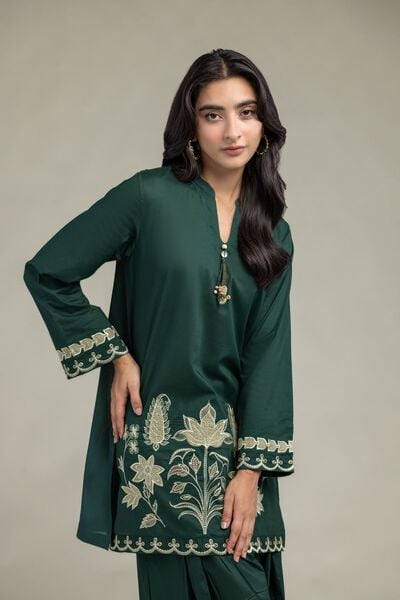 Floral Green Kurta, image 1