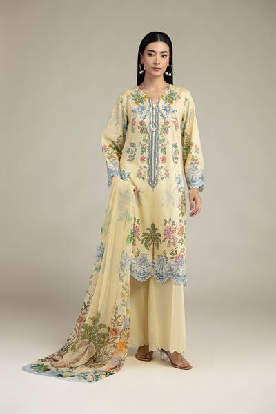 Embroidered Cambric Fabrics 3 Piece
