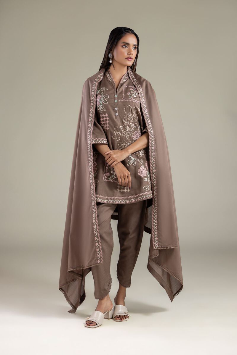 Solid Threadwork Dupatta