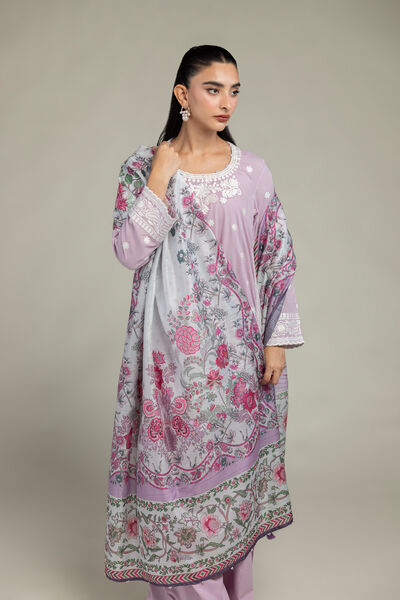 Floral Silk Dupatta, image 1