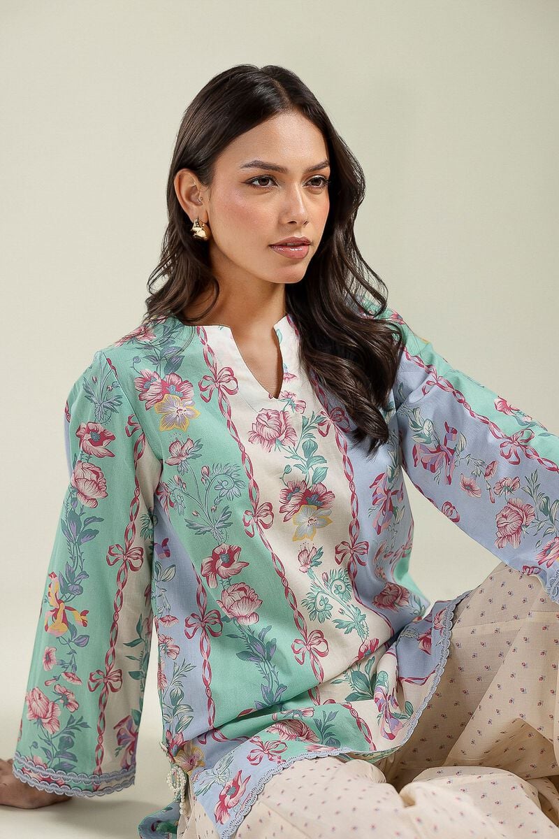 Floral V-Neck Kurta view 2
