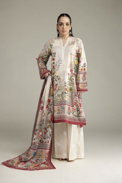 Embroidered Cambric Fabrics 3 Piece