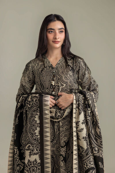 Printed Light Khaddar 3 Piece Tailored