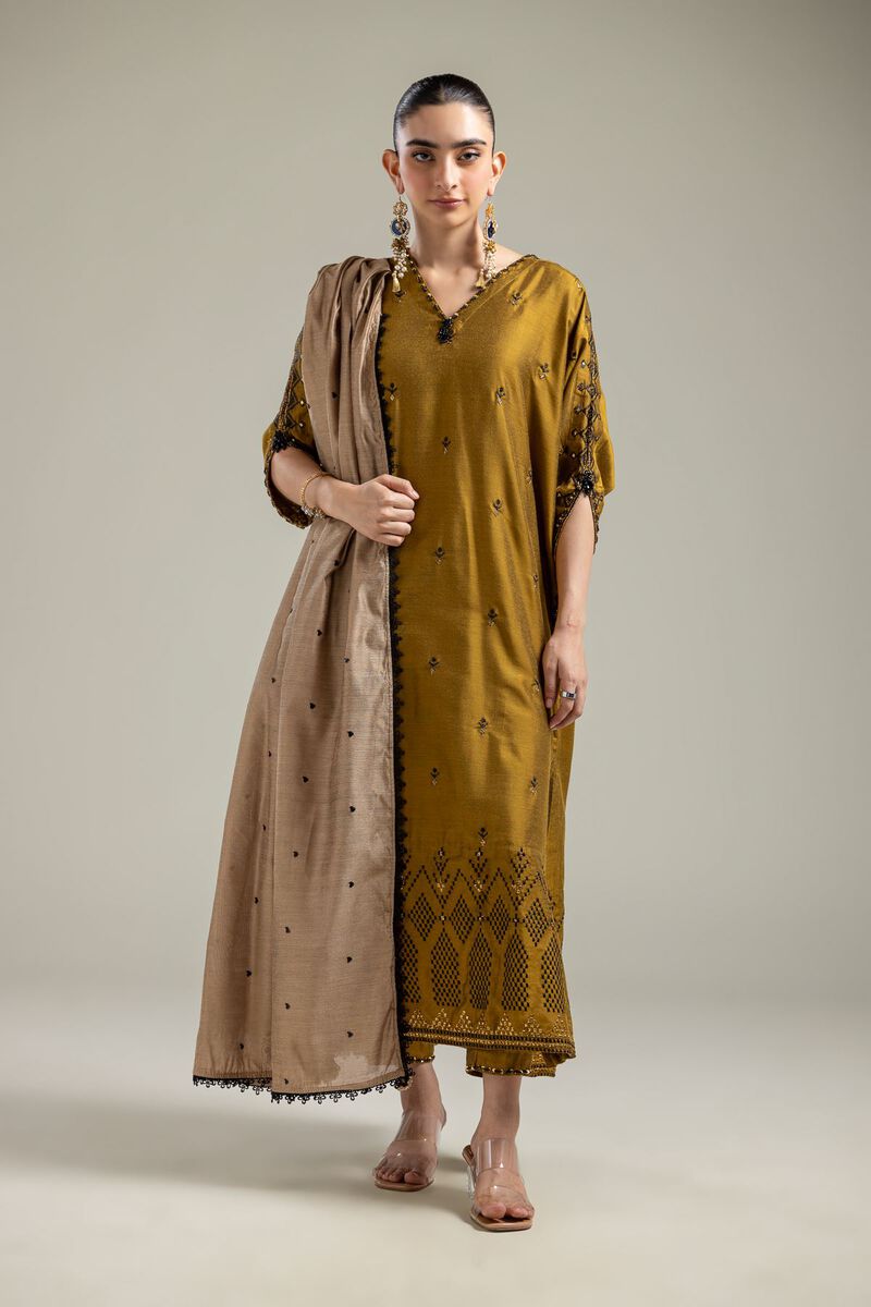 Beige Net Dupatta