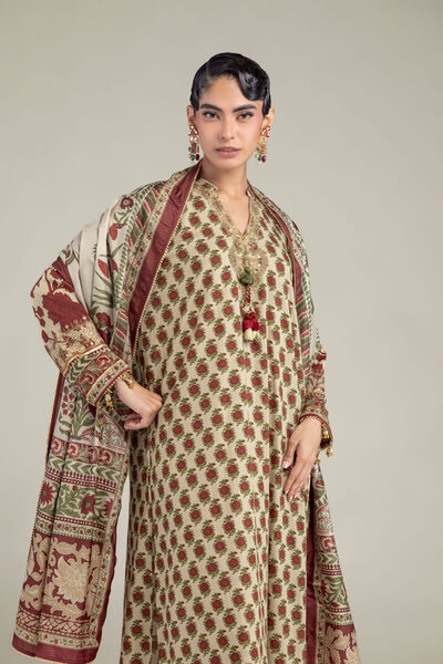 Floral Silk Dupatta, image 1