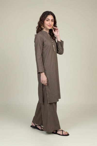 Brown Solid Pants, image 1