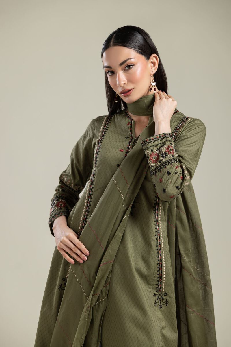 Lawn Olive Dupatta