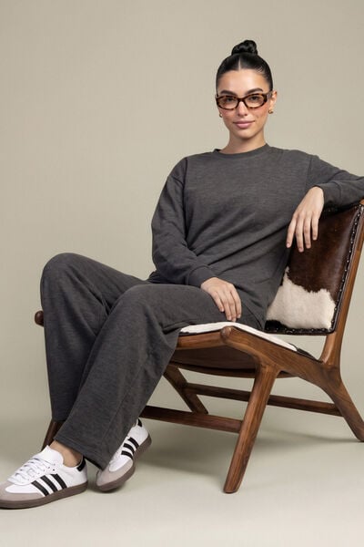Dyed Double Jersey Crew Pullover Sweatshirt