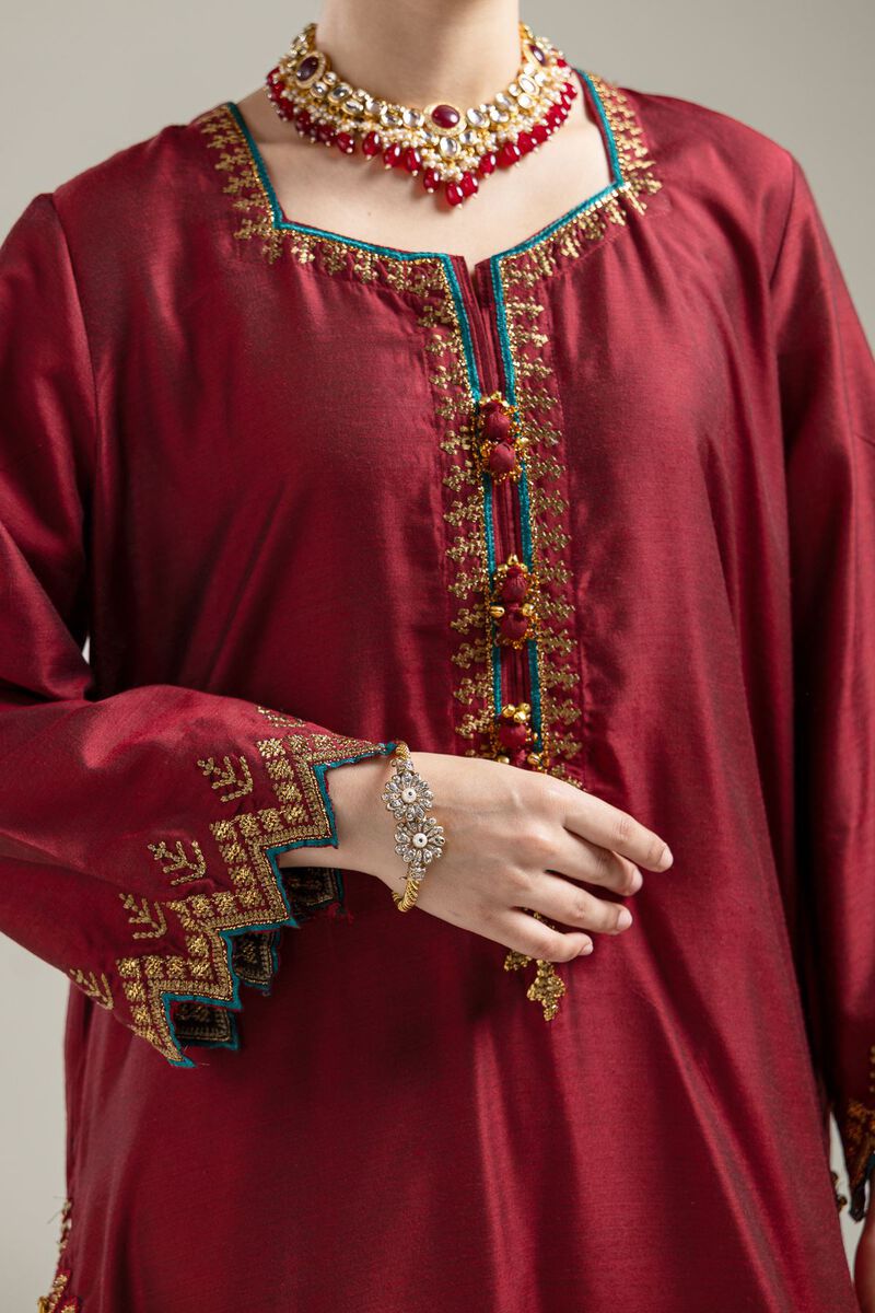 Silk Maroon Kurta