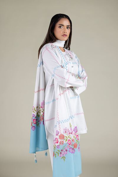 Floral Tassel Dupatta, image 1