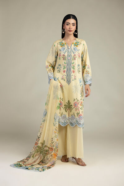 Embroidered Cambric Fabrics 3 Piece