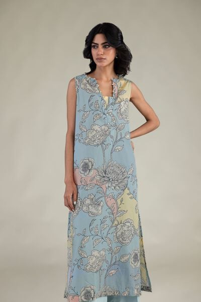 Floral Sleeveless Kurta, image 1