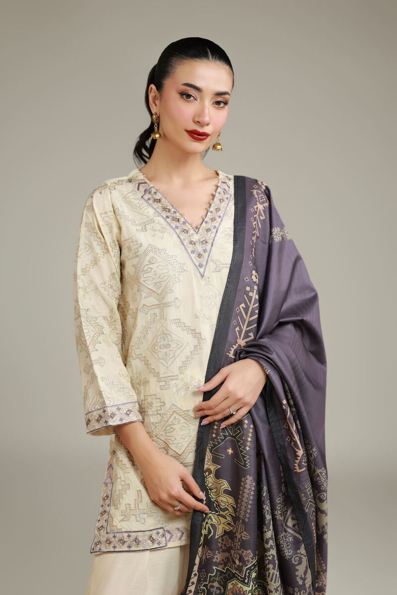 Gray Silk Dupatta