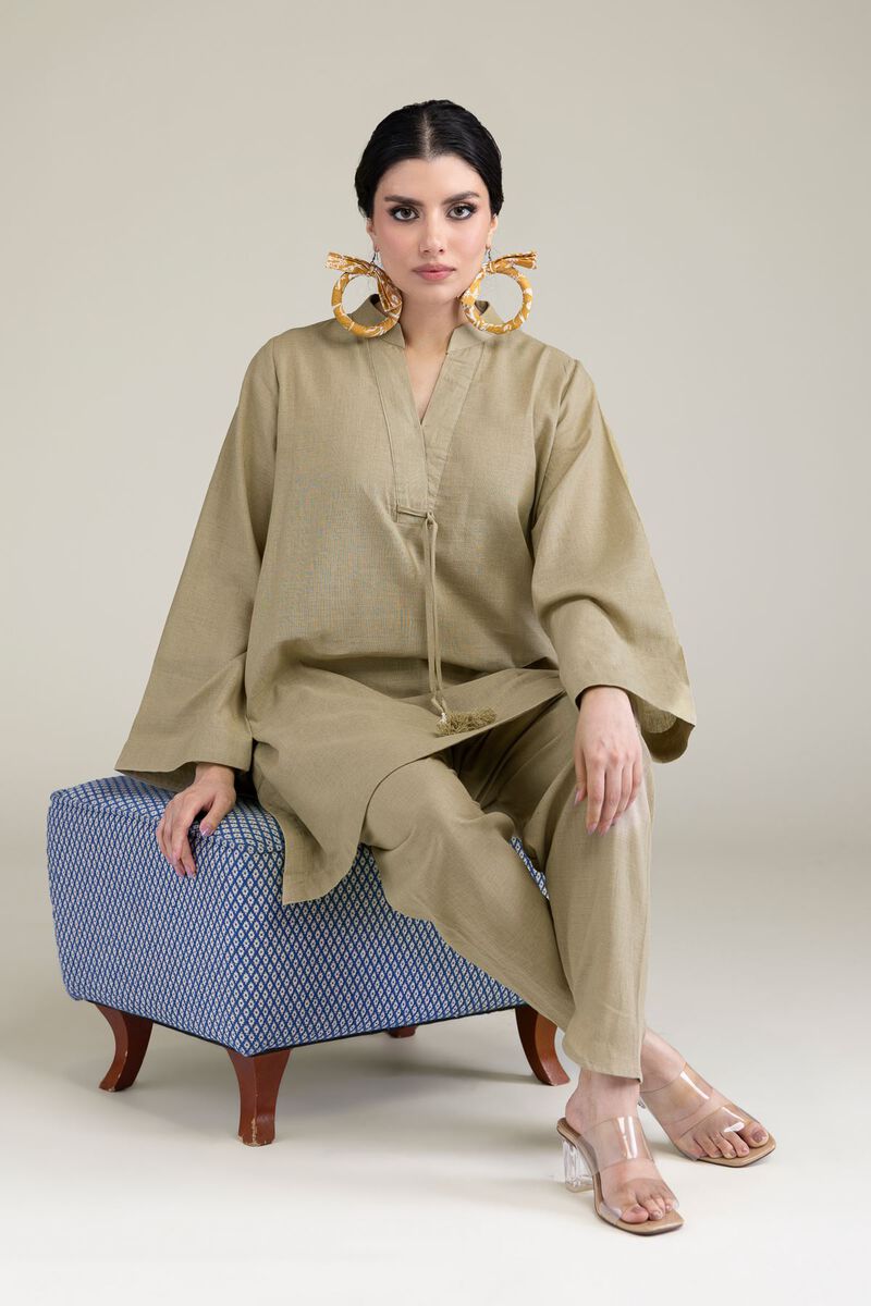 V-Neck Band-Collar Kurta