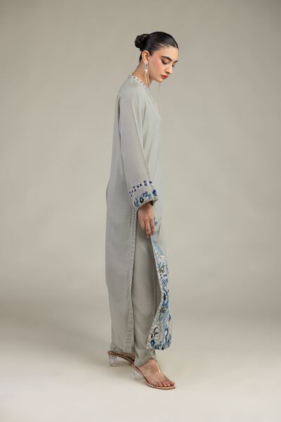 Gray Silk Shalwar, image 1