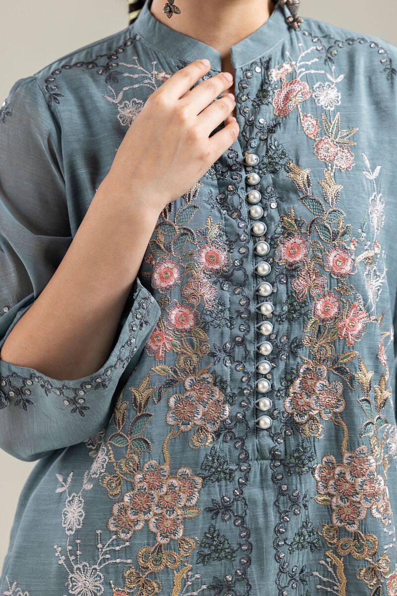 Embroidered Silk Kurta