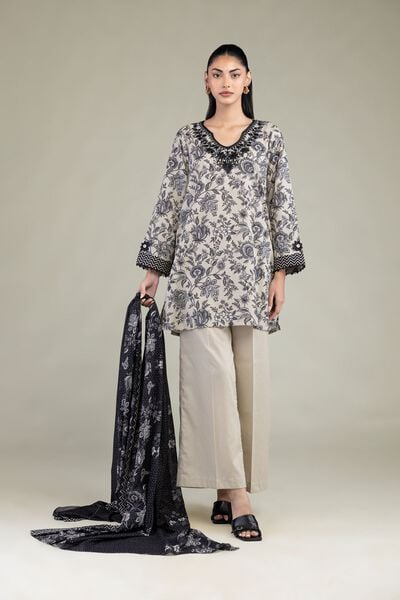 Embroidered Cambric Fabrics 3 Piece