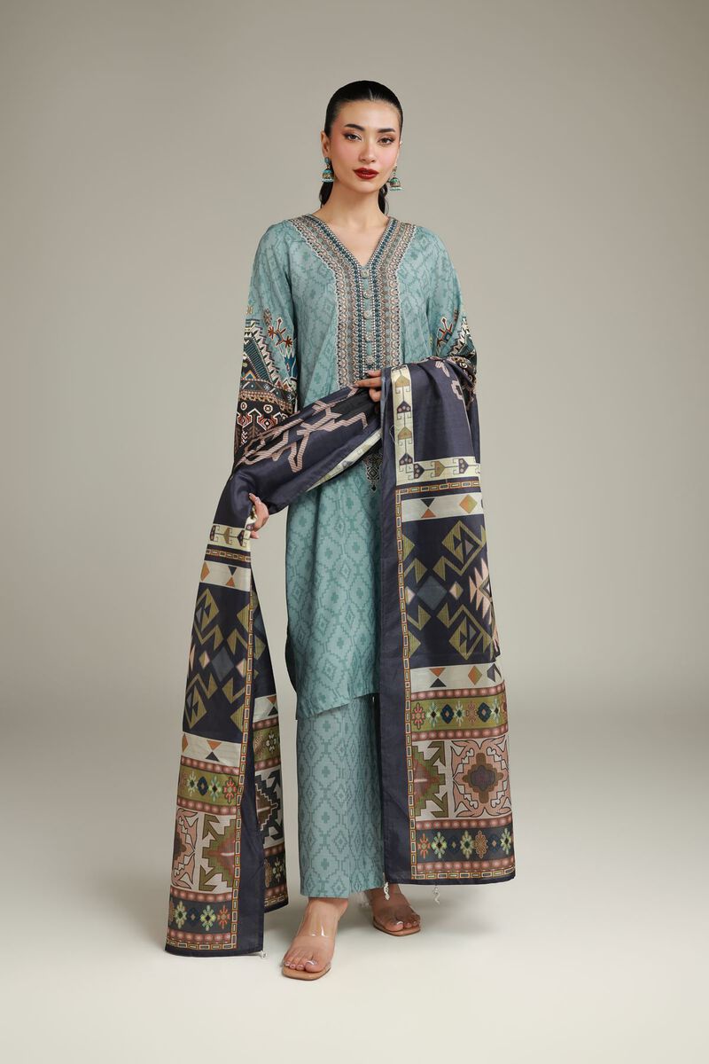 Navy Geometric Dupatta