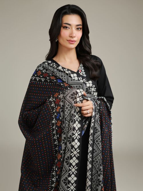 Black Lawn Dupatta