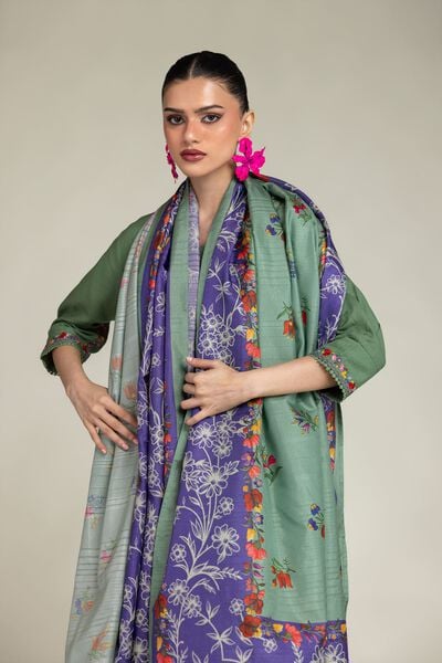 Floral Silk Dupatta, image 1