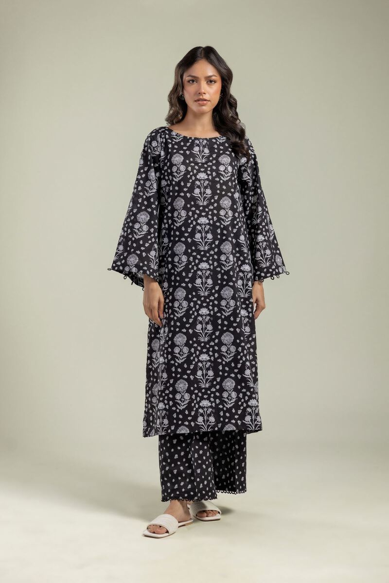 Black Floral Kurta view 2