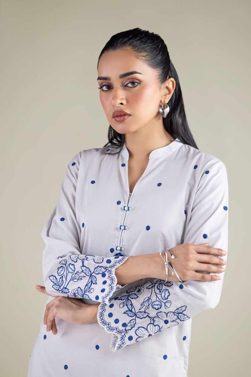 Floral V-Neck Kurta
