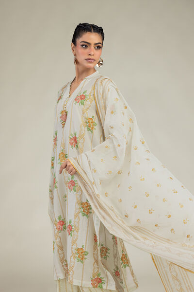 Floral Lawn Dupatta, image 1