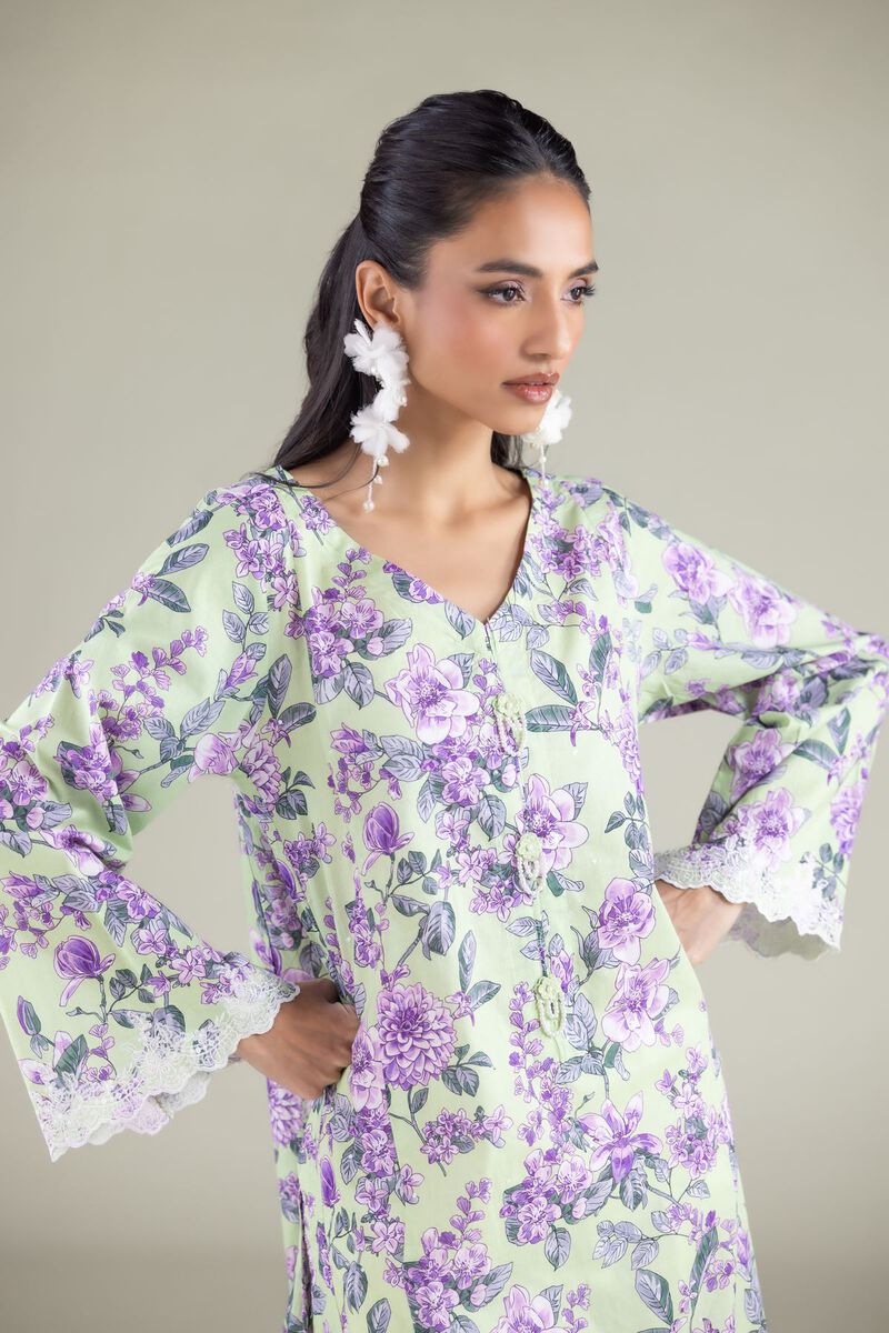 Floral V-Neck Kurta