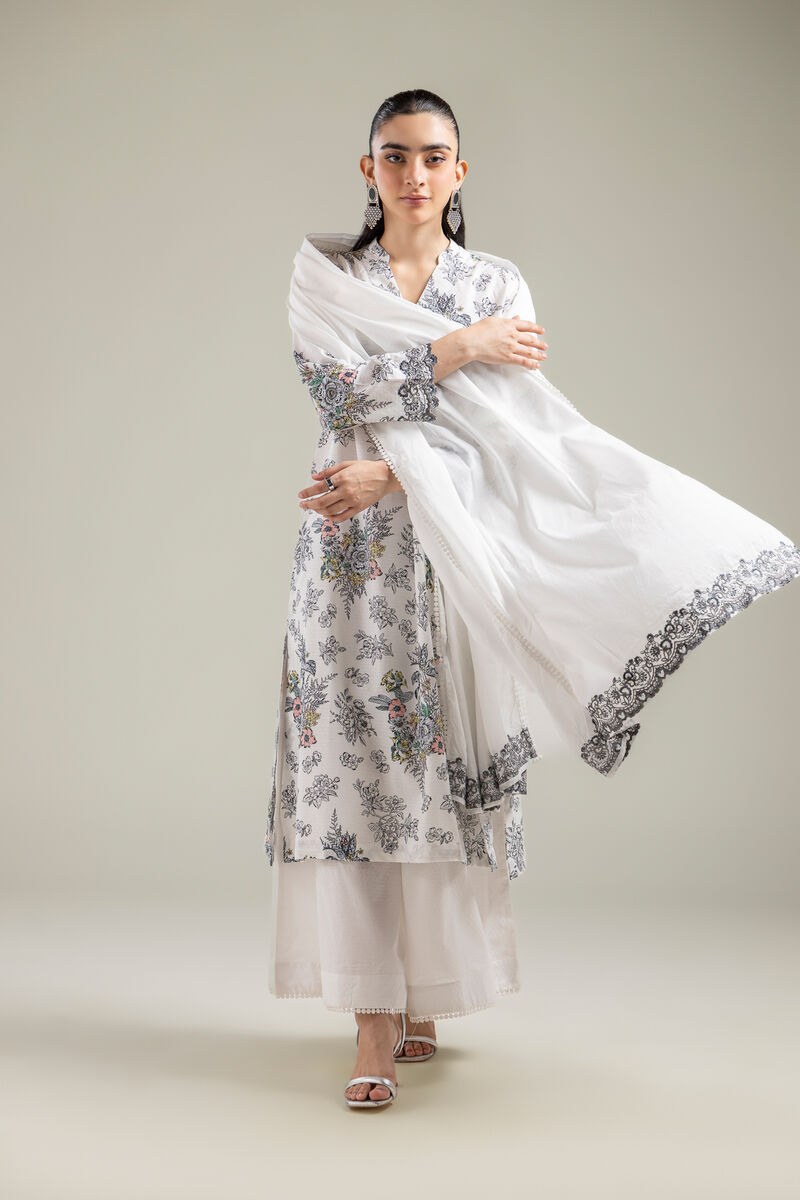 Lawn Floral Dupatta