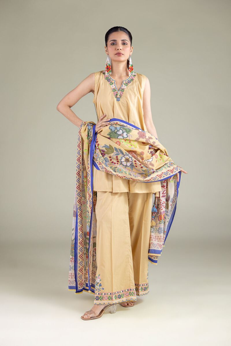 Geometric Threadwork Dupatta