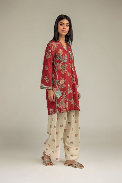 Floral Silk Shalwar, image 1