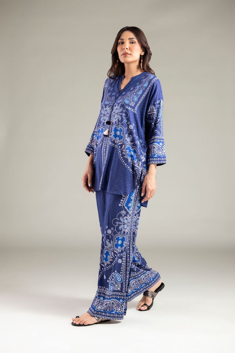 Paisley Band-Collar Kurta