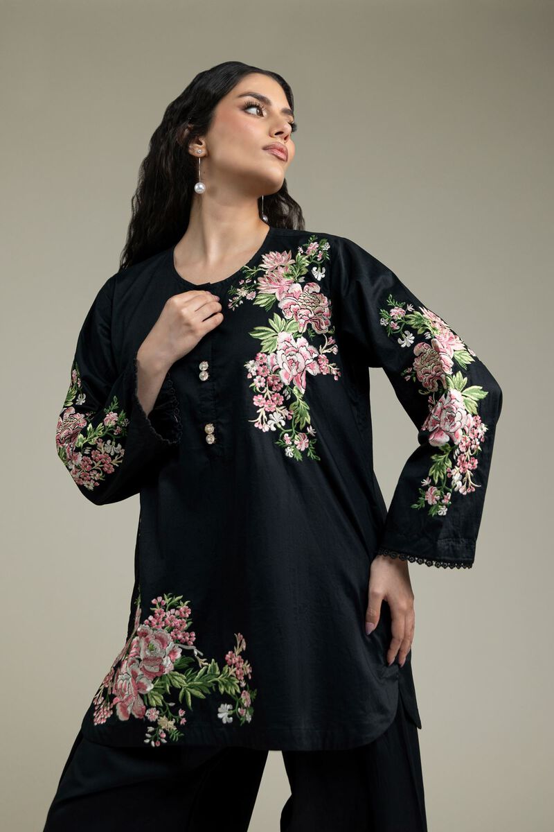 Black Round-Neck Kurta