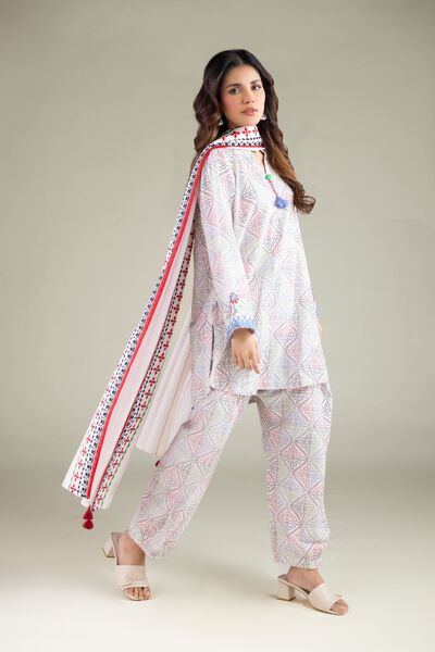 Geometric Tapered Shalwar, image 1