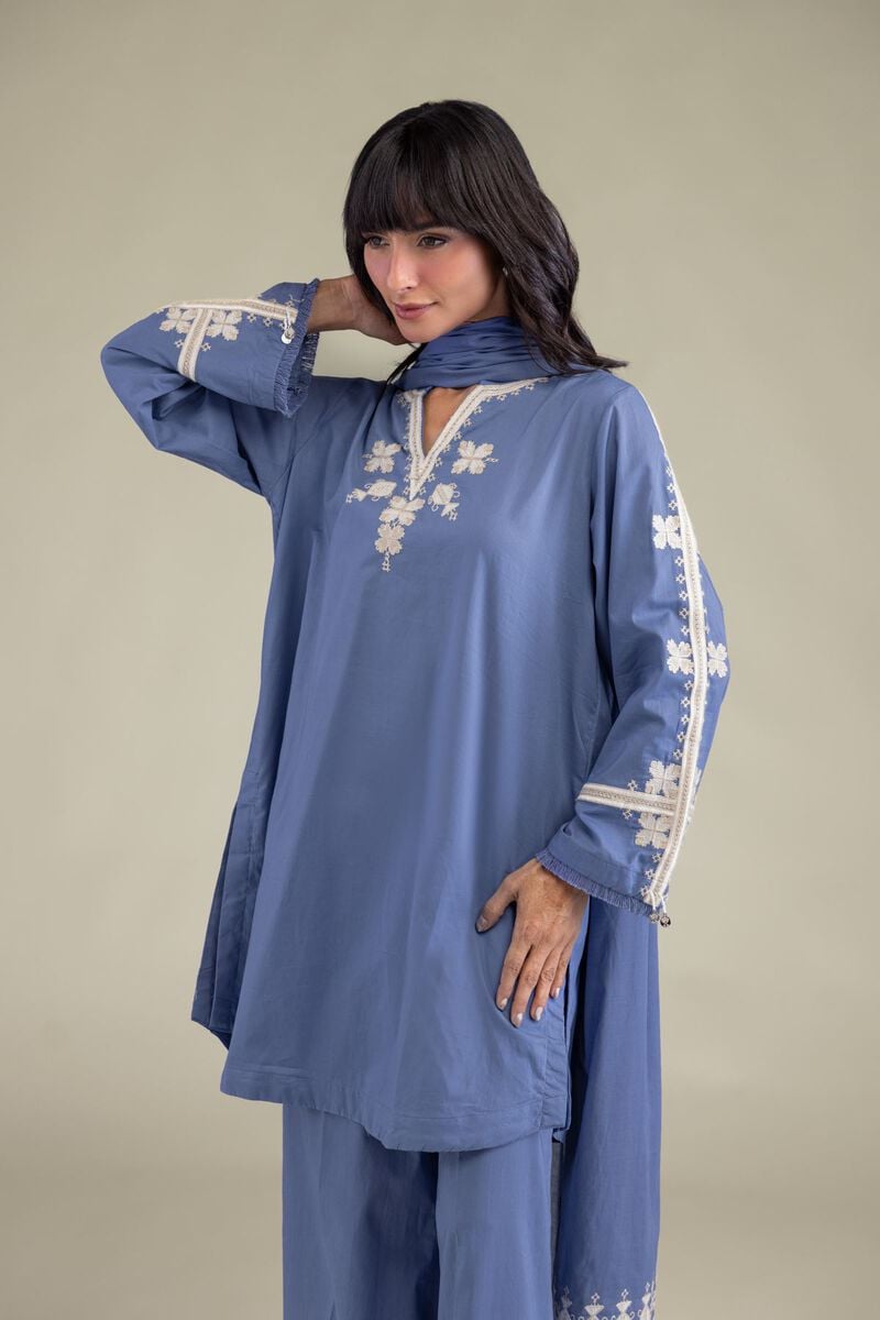Blue Threadwork Kurta