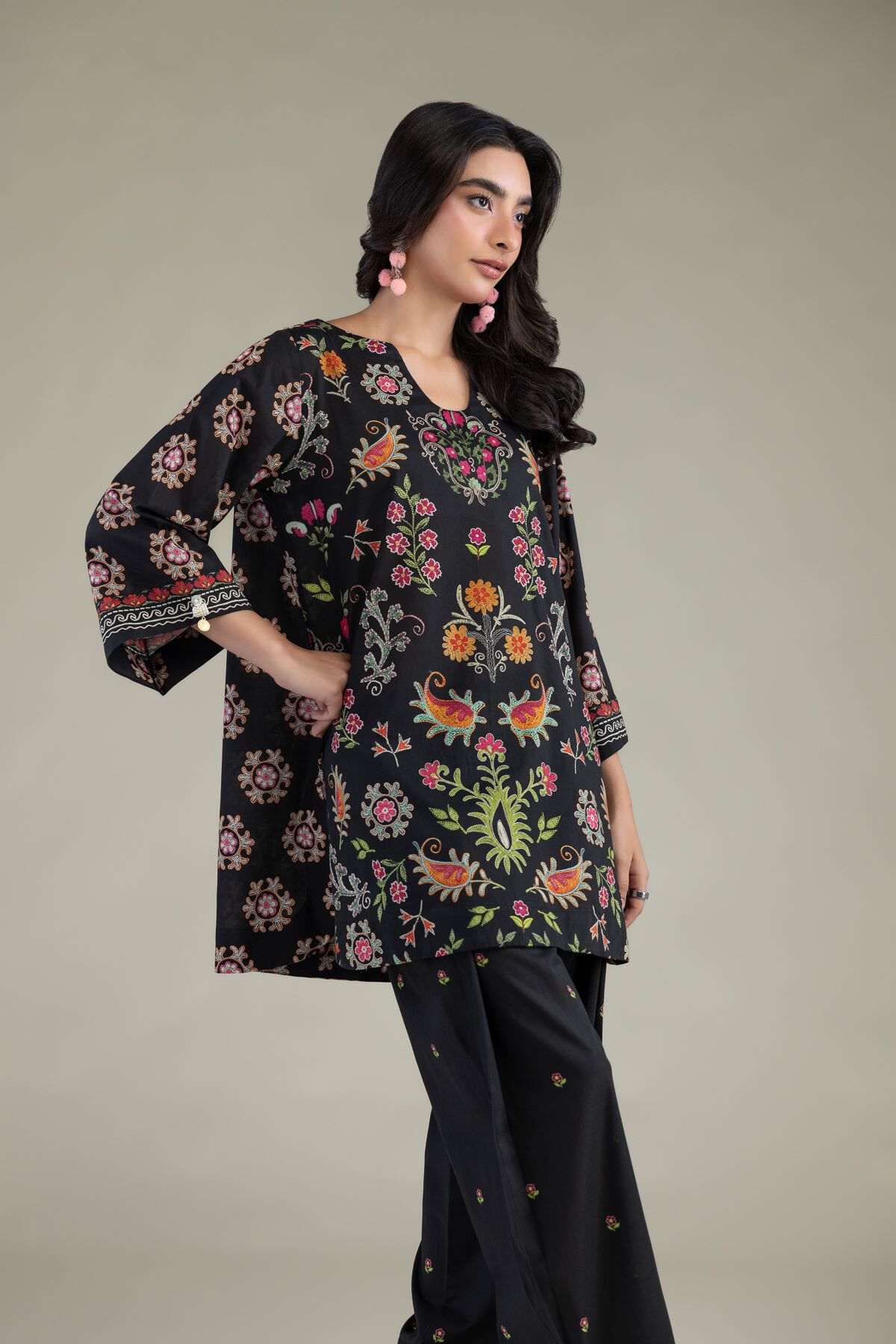 Khaadi - Black Cambric Kurta