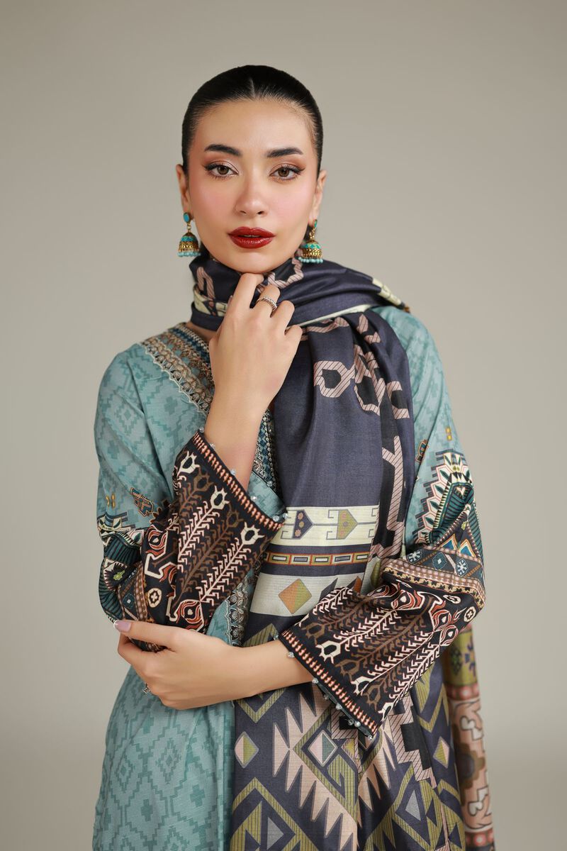 Navy Geometric Dupatta