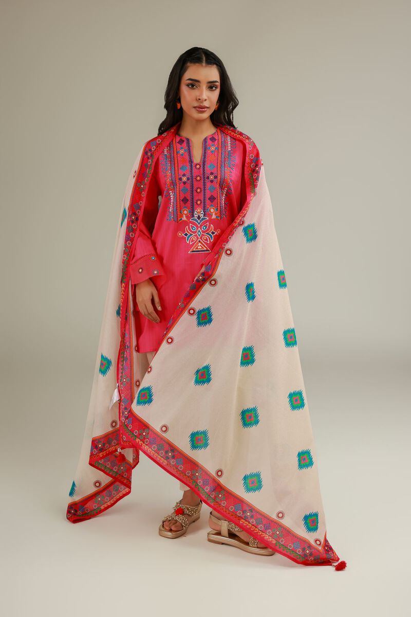 Cotton Pom-Pom Dupatta