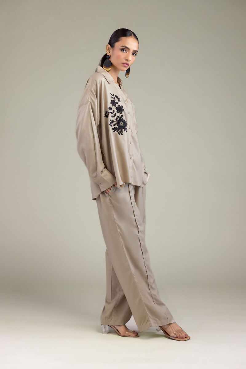 Solid Beige Trousers