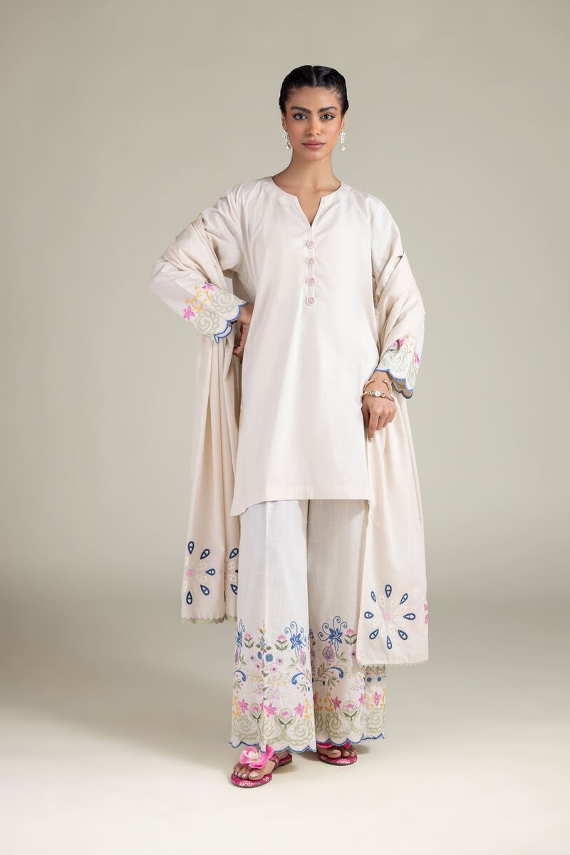 Geometric Threadwork Dupatta