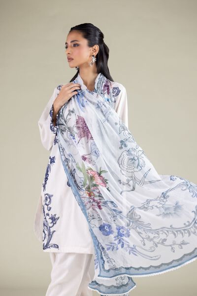 Floral Draped Dupatta, image 1