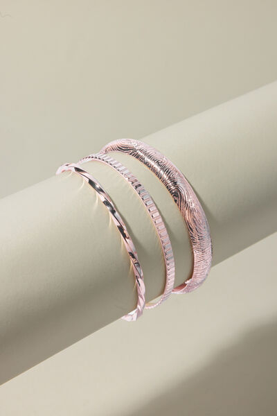 Solid Metal Set Of 3 Bracelet