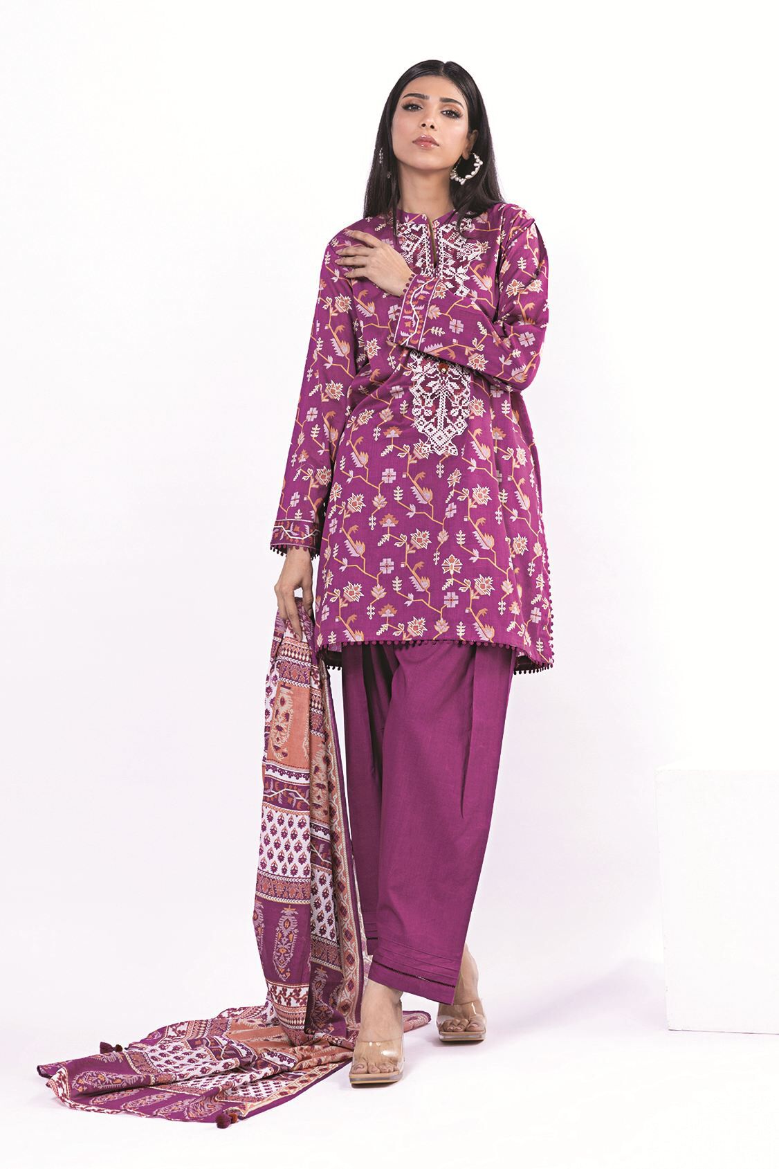 Buy Fabrics 3 Piece | 0.0 N/A | SS138B-R-VG_MULTI | Khaadi Pakistan
