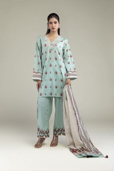 Embroidered Lawn Fabrics 3 Piece