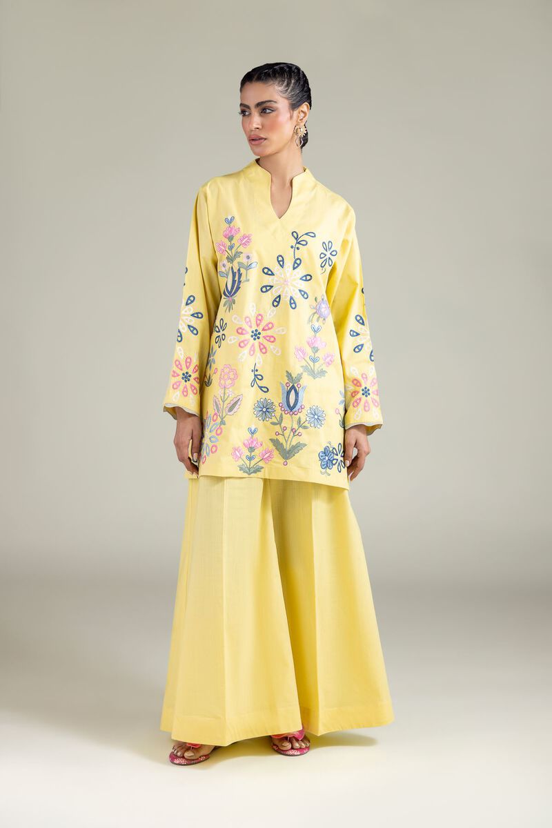 Floral V-Neck Kurta