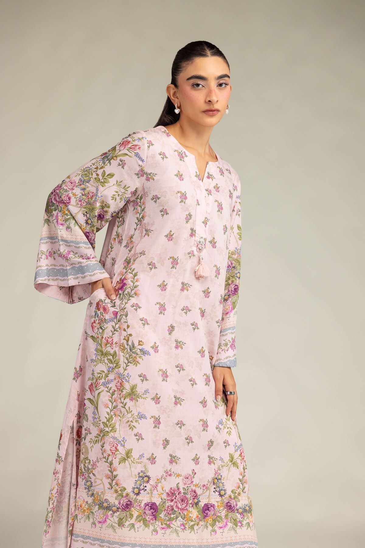 Khaadi - Pink Silk Kurta