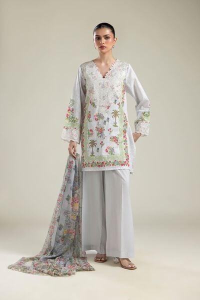Embroidered Cambric Fabrics 3 Piece